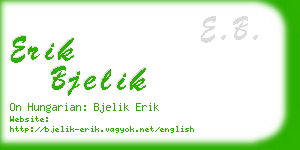 erik bjelik business card